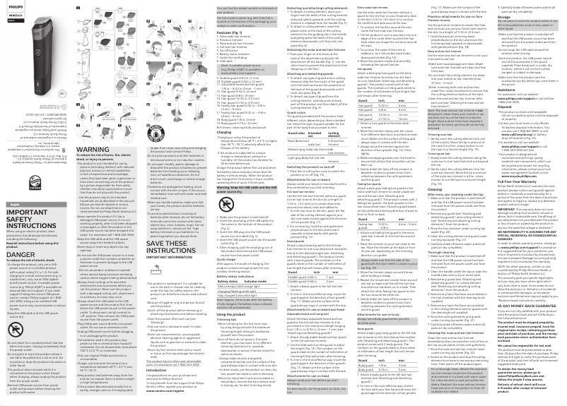 Page 1 of the manual User Manual Philips Norelco MG5910
