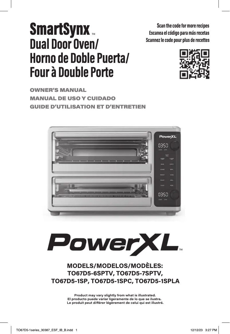 Page 1 de la notice Manuel utilisateur PowerXL SmartSynx TO67D5-1SPLA