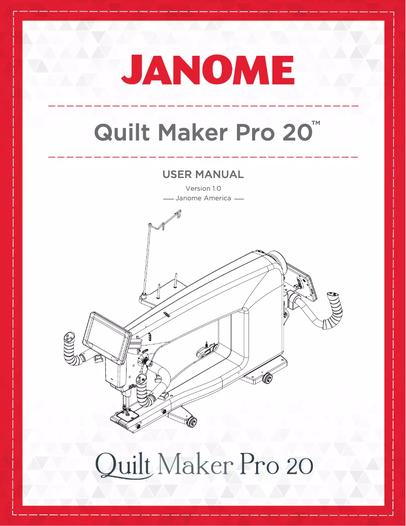 Page 1 de la notice Fiche technique Janome Quilt Maker Pro 20