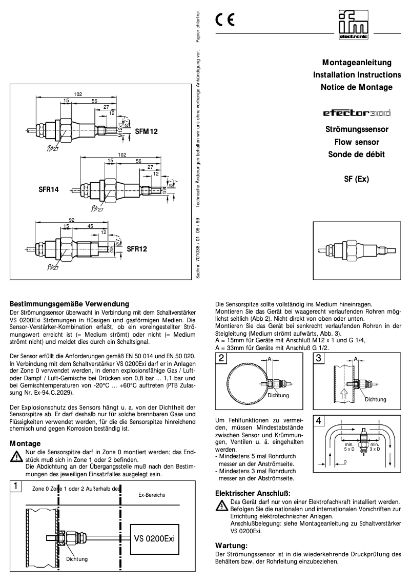 Page n°1 - Manuel utilisateur IFM SF2210
