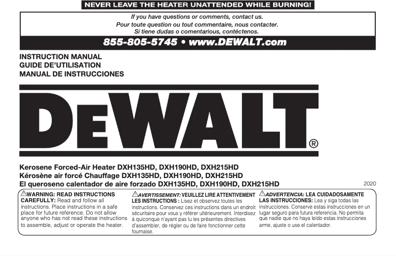 Página 1 del manual Manual de usuario DeWalt DXH190HD
