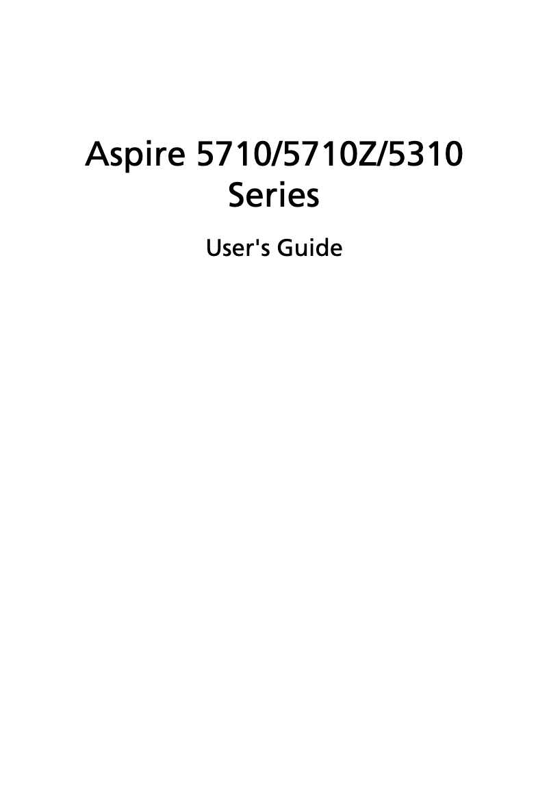 Imagen de la primera página del manual del dispositivo Aspire 5310