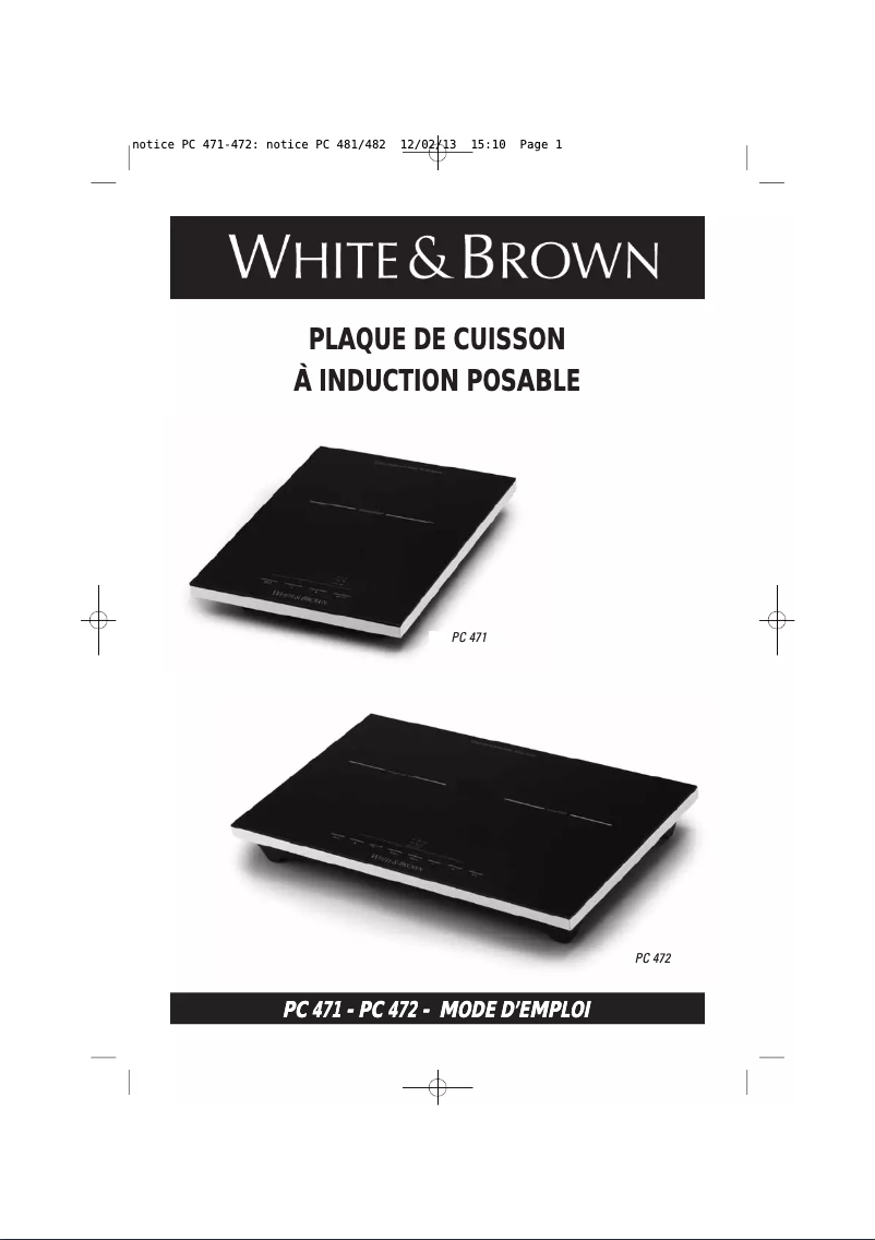 Page 1 de la notice Manuel utilisateur White And Brown PC472