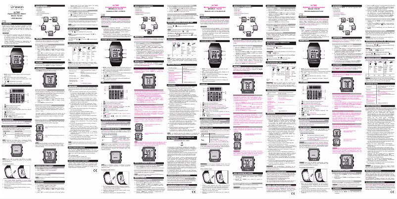 Page 1 de la notice Manuel utilisateur Oregon Scientific Altimo RA129
