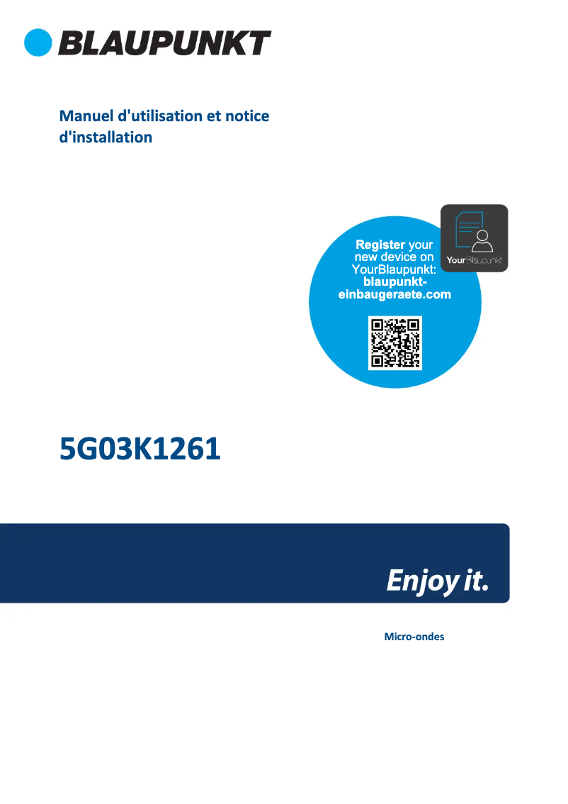 Image de la première page du manuel de l'appareil 5G03K1261
