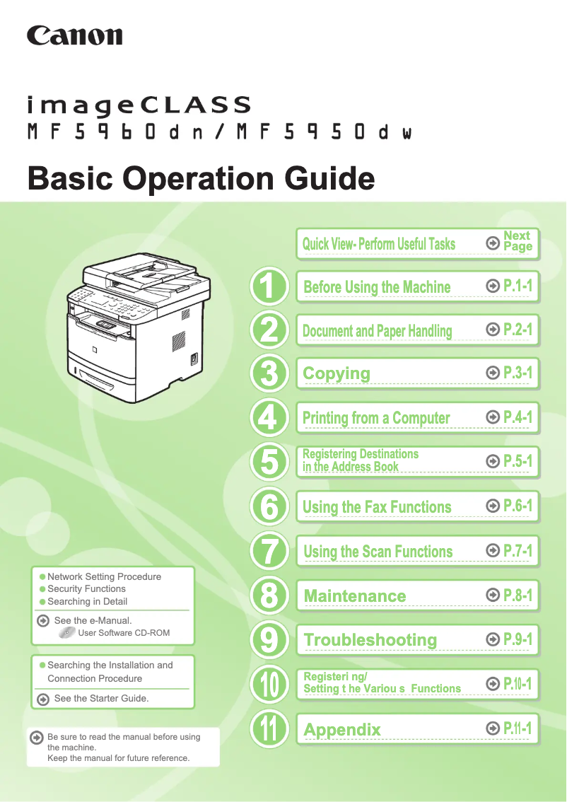 Page n°1 - Manuel utilisateur Canon imageCLASS MF5950dw