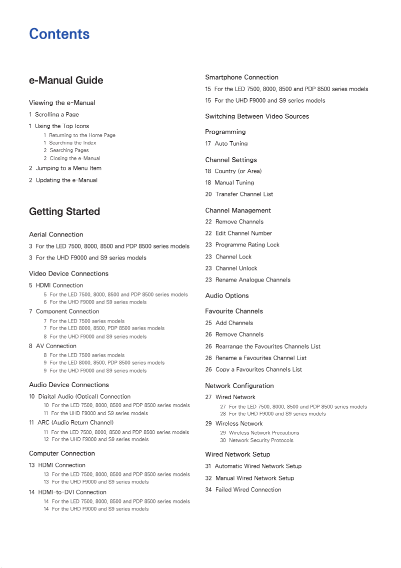 Page 1 de la notice Manuel utilisateur Samsung UA55F8000AM