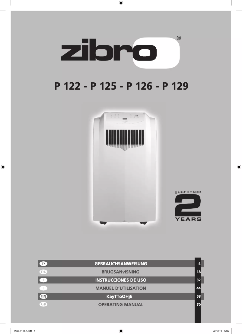 Image de la première page du manuel de l'appareil P 126