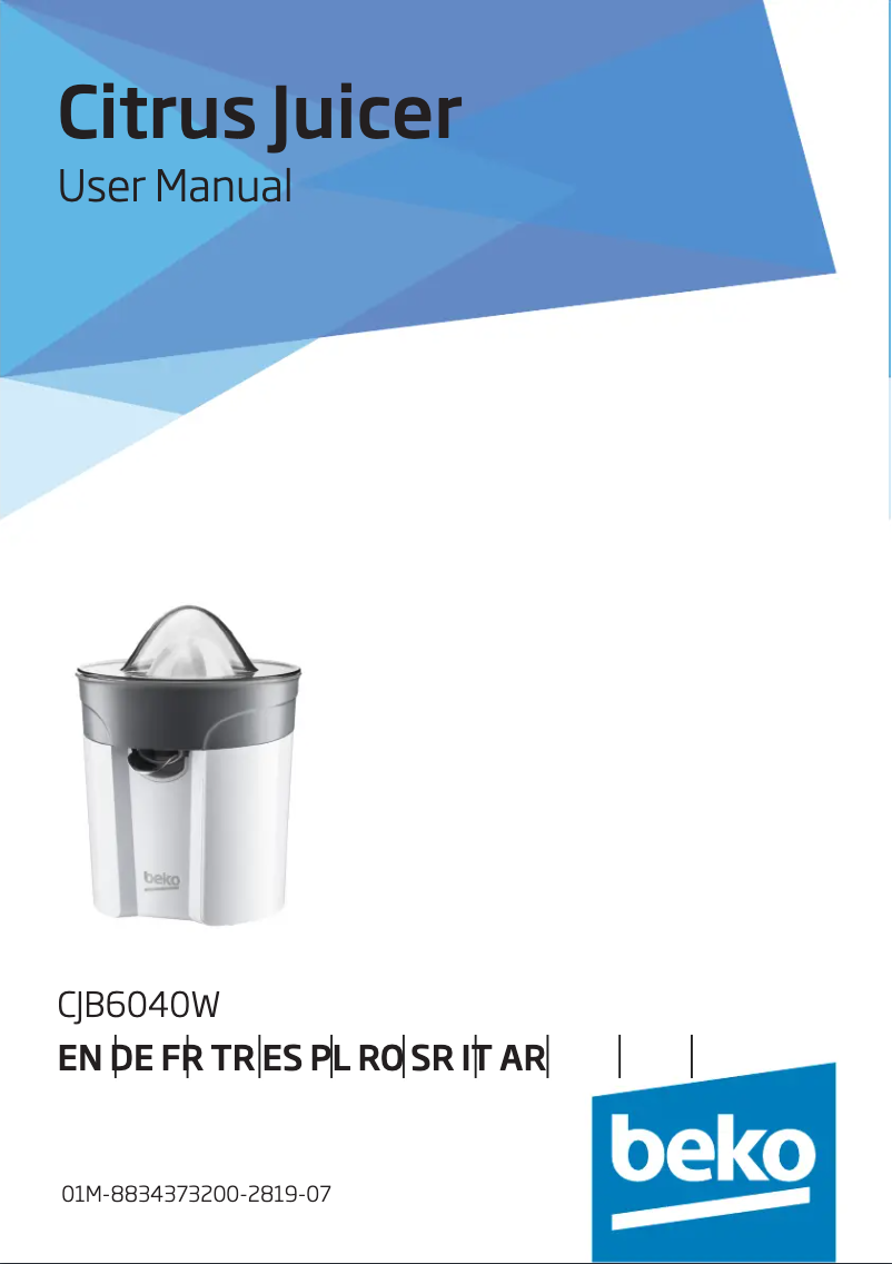 Image de la première page du manuel de l'appareil CJB6040W