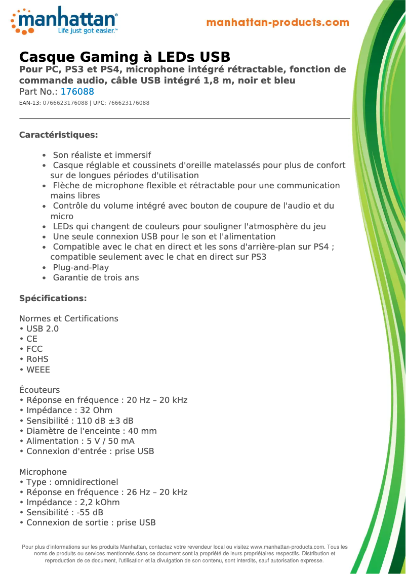 Page n°1 - Fiche technique Manhattan 176088