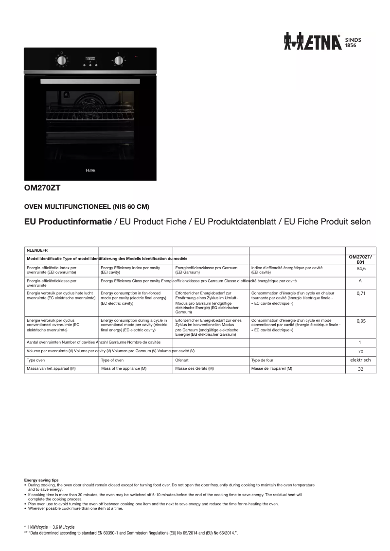 Image de la première page du manuel de l'appareil OM270ZT