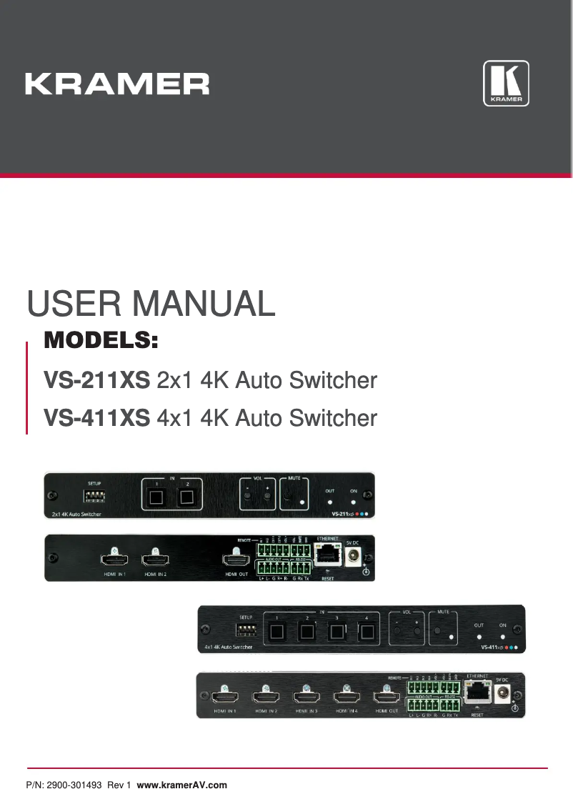 Page n°1 - Manuel utilisateur Kramer VS-411X