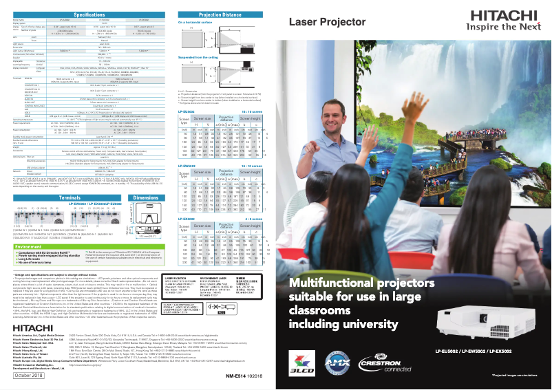 Page n°1 - Manuel utilisateur Hitachi LP-EU5002