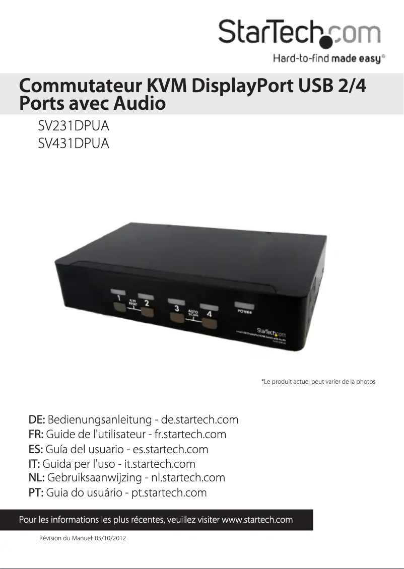 Page n°1 - Manuel utilisateur StarTech.com SV431DPUA