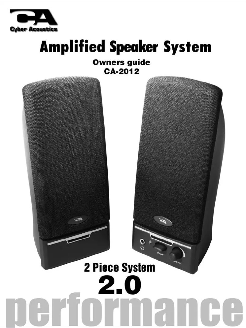 Page n°1 - Manuel utilisateur Cyber Acoustics CA-2012