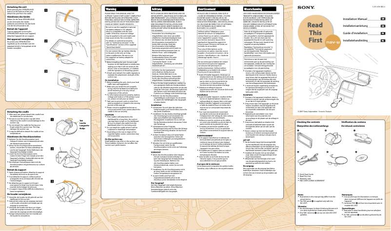 Page n°1 - Guide d'installation Sony NV-U83N