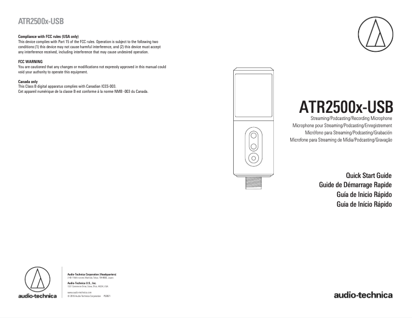 Page n°1 - Manuel utilisateur Audio-Technica ATR2500X-USB