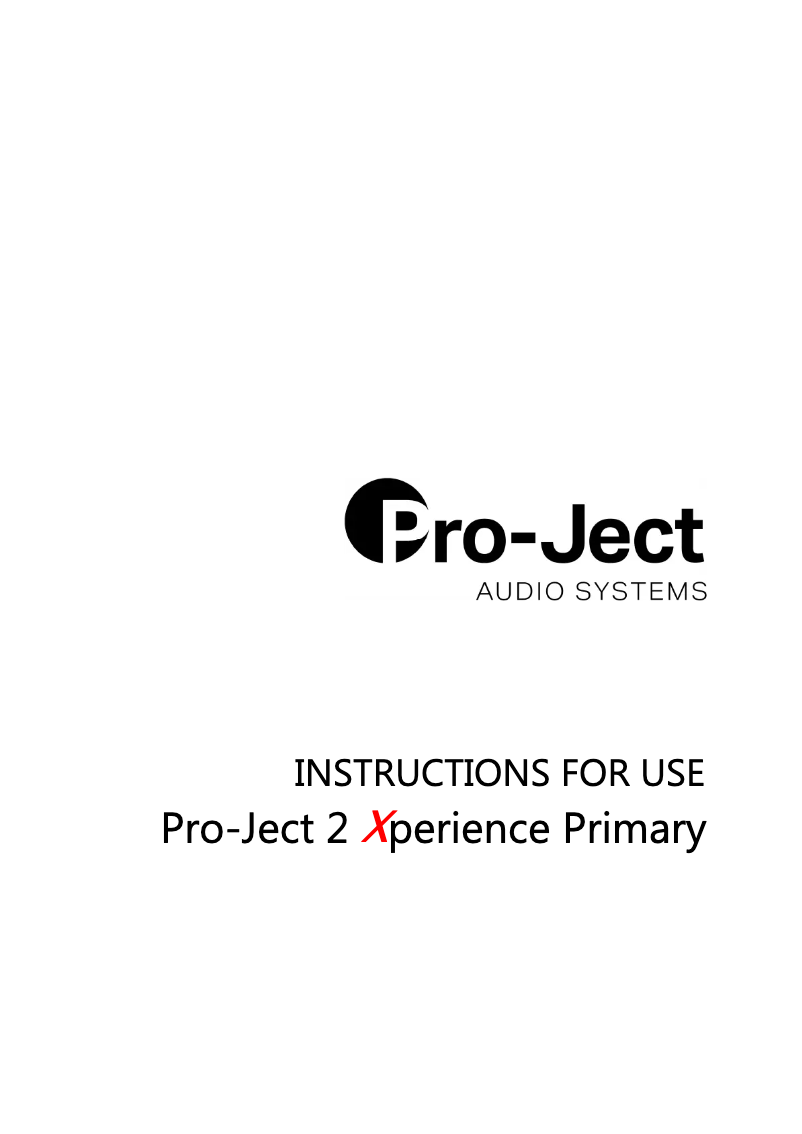 Page 1 de la notice Manuel utilisateur Pro-Ject 2-Xperience Primary Acryl