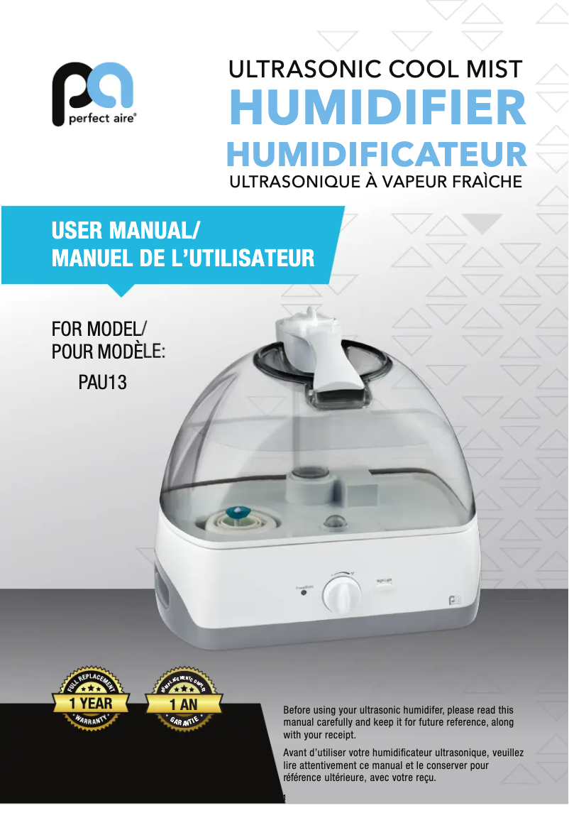 Page n°1 - Manuel utilisateur Perfect Aire PAU13