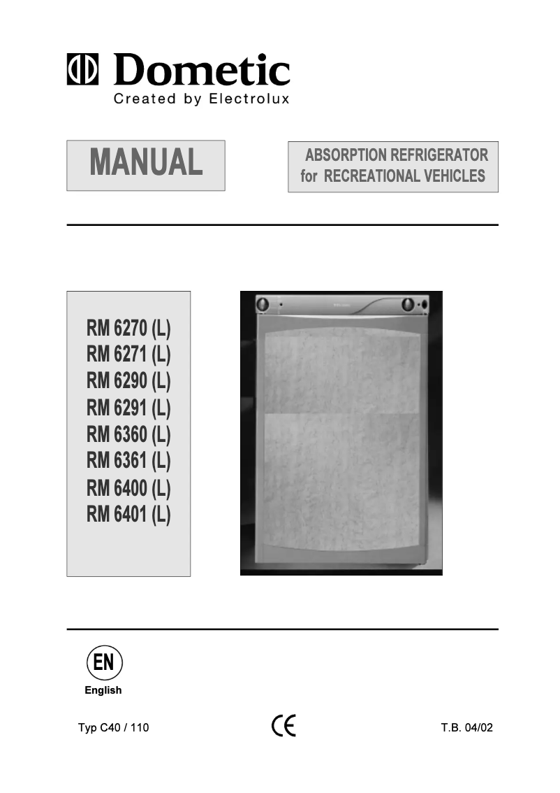 Page n°1 - Manuel utilisateur Dometic RM 6271