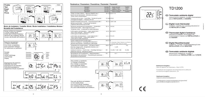 Page 1 de la notice Manuel utilisateur Baxi TX-1500