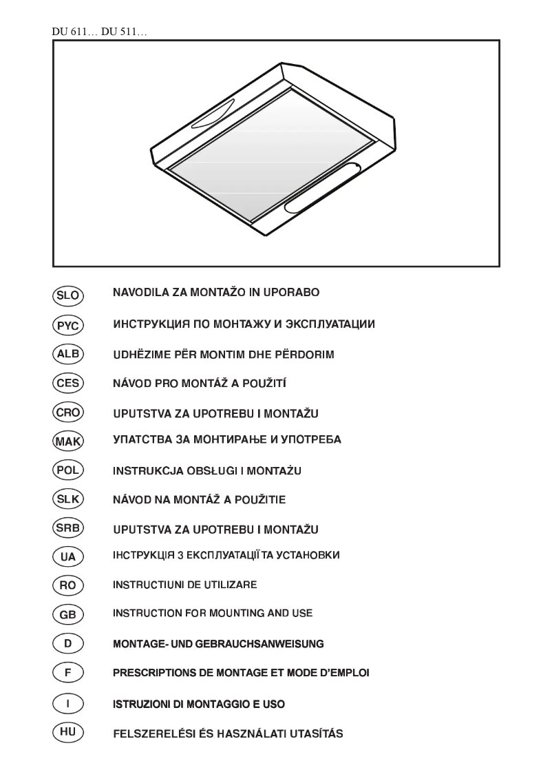 Image de la première page du manuel de l'appareil DU511B