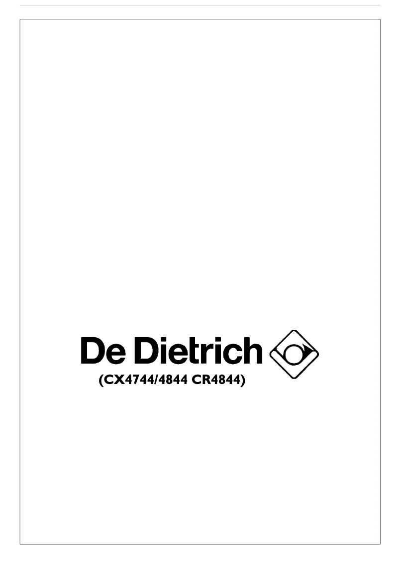 Page n°1 - Manuel utilisateur De Dietrich CX4844