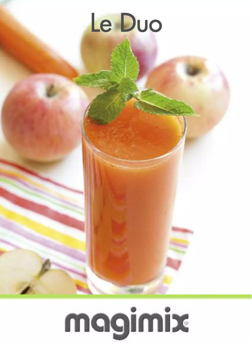 Image de la première page du manuel de l'appareil Duo Salad & Juice