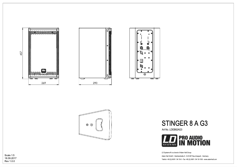 Página 1 del manual Ficha técnica LD Systems STINGER 8 A G3