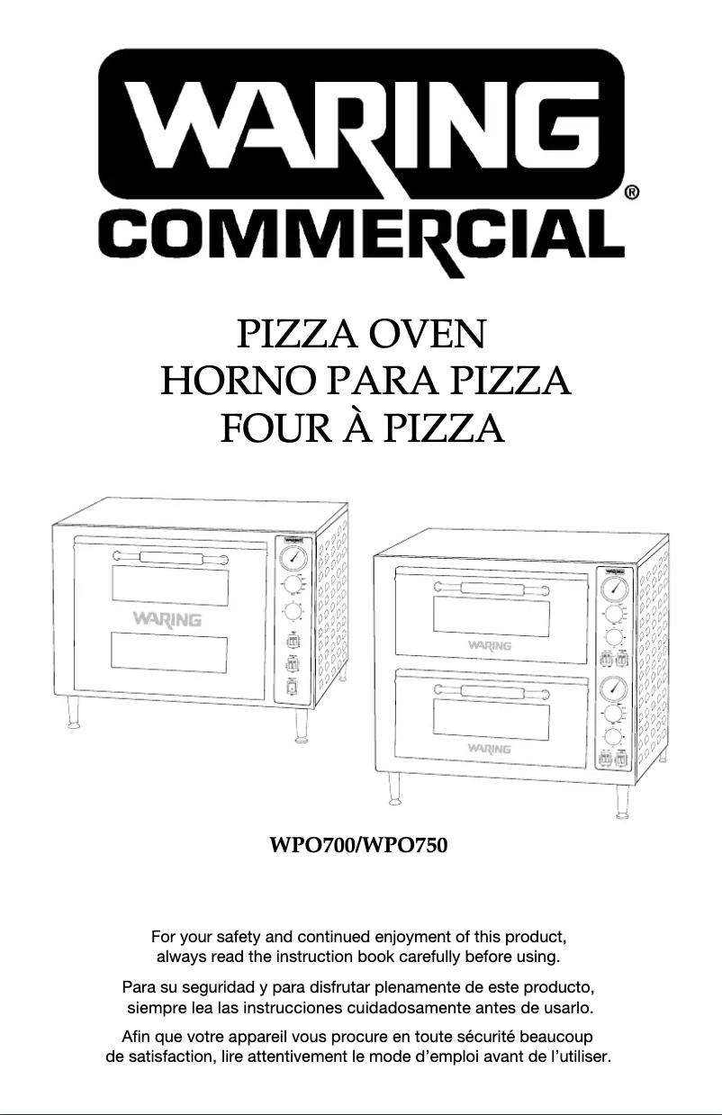 Page n°1 - Manuel utilisateur Waring Commercial WPO700