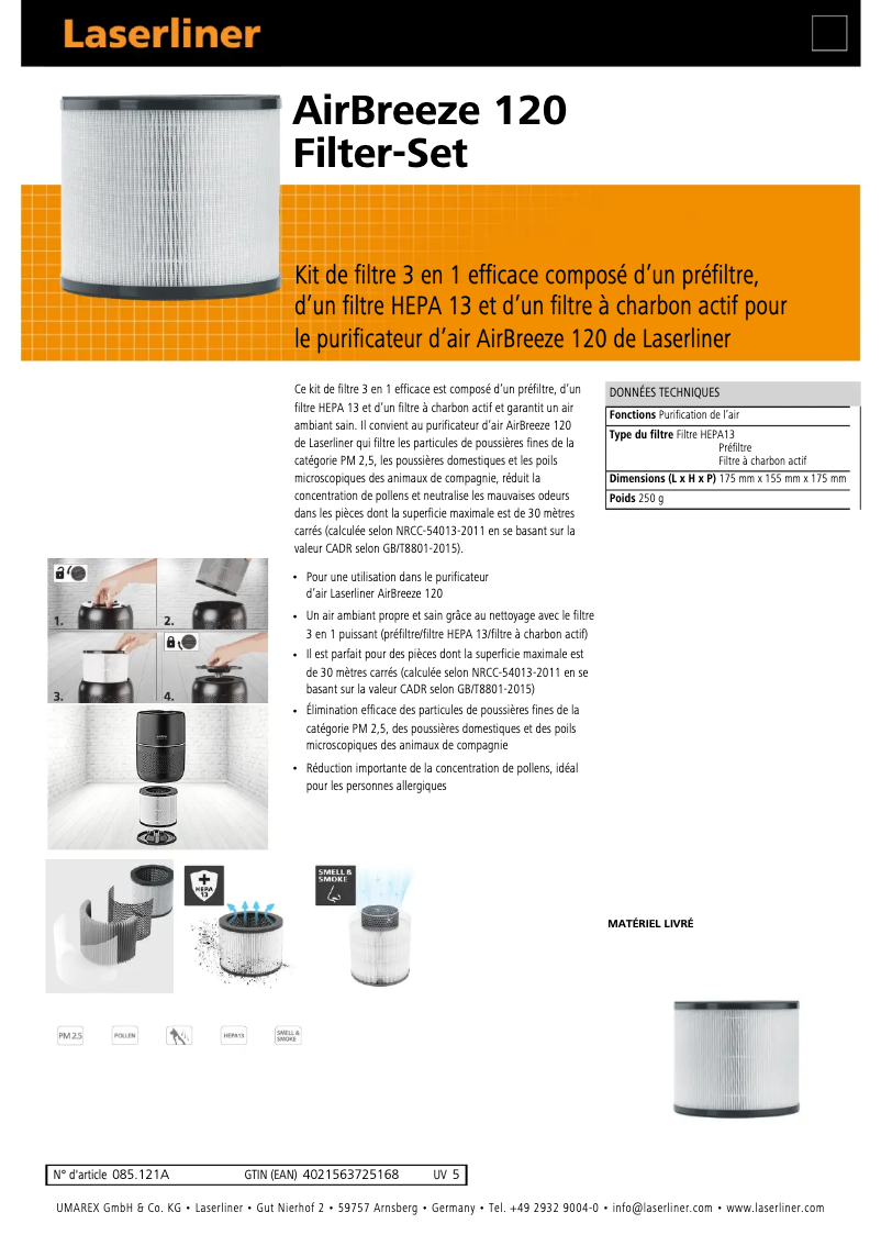 Image de la première page du manuel de l'appareil AirBreeze 120