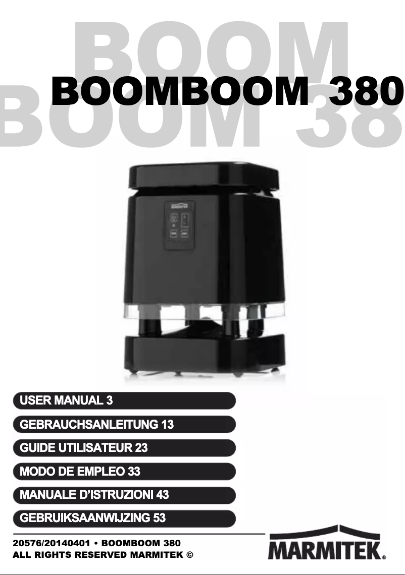 Page 1 de la notice Manuel utilisateur Marmitek BoomBoom 380