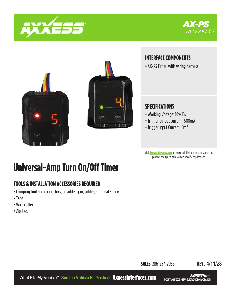 Página 1 del manual Ficha técnica AXESS AX-PS