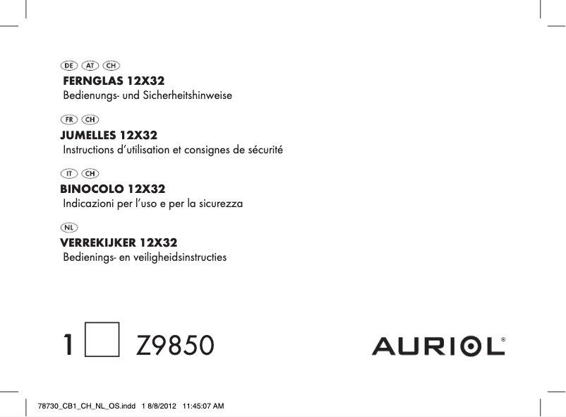 Page 1 of the manual User Manual Auriol IAN 78730