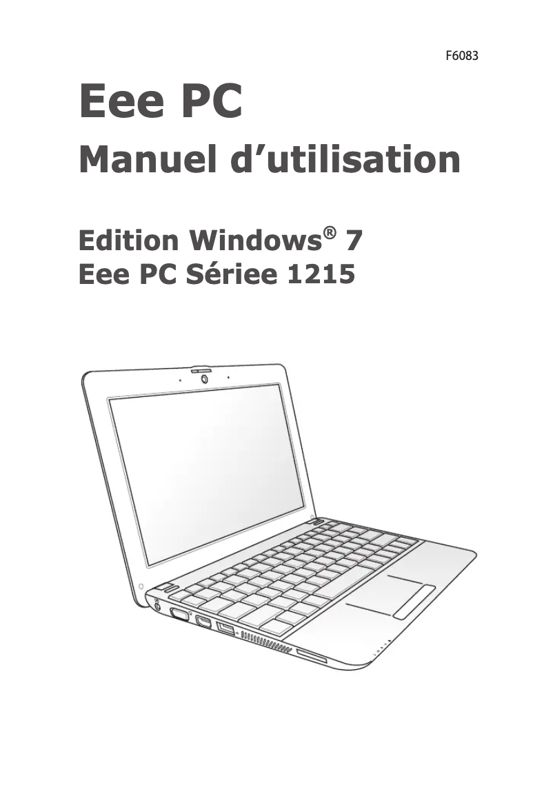 Page 1 de la notice Manuel utilisateur Asus Eee PC 1215B