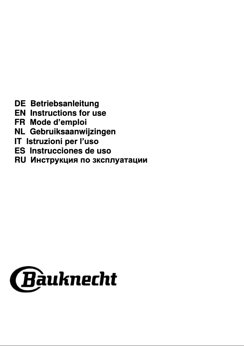 Page 1 of the manual User Manual Bauknecht DC 5460 IN/1