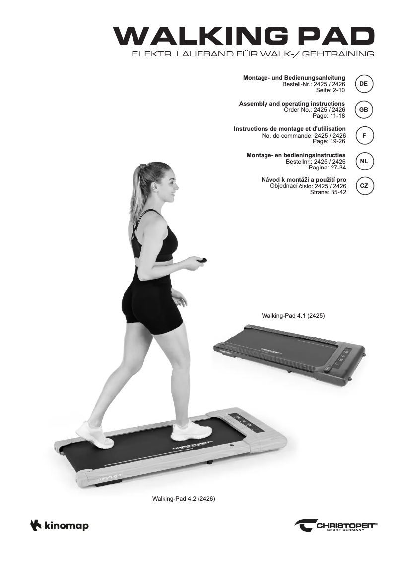 Page 1 de la notice Manuel utilisateur Christopeit Walking Pad 4.2