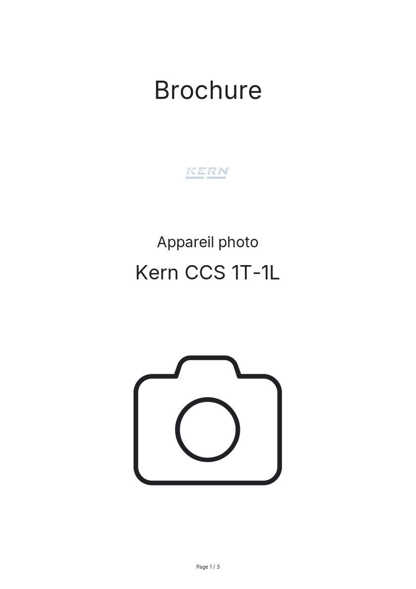 Page n°1 - Brochure Kern CCS 1T-1L