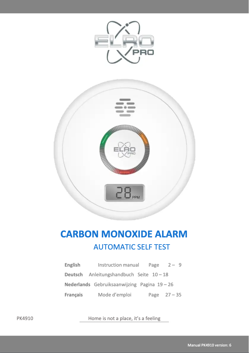 Page 1 de la notice Manuel utilisateur Elro PS4910