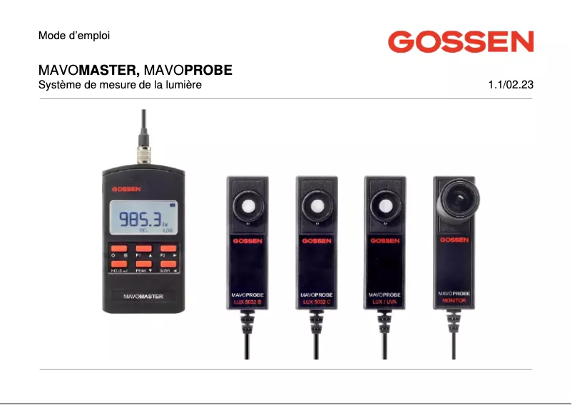 Image de la première page du manuel de l'appareil MAVOMASTER – MAVOPROBE