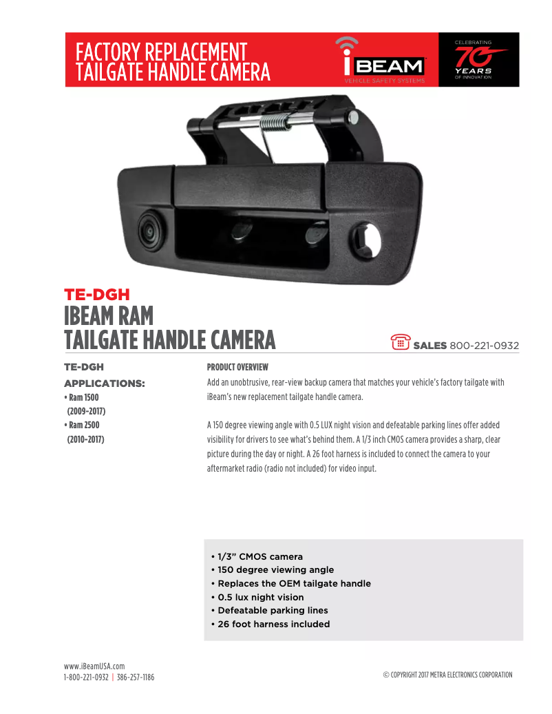 Página 1 del manual Ficha técnica Metra TE-DGH