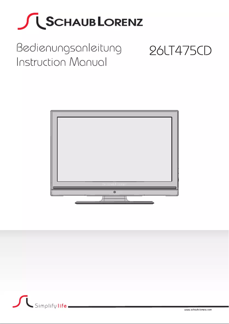 Page 1 de la notice Manuel utilisateur Schaub Lorenz 26LT475CD