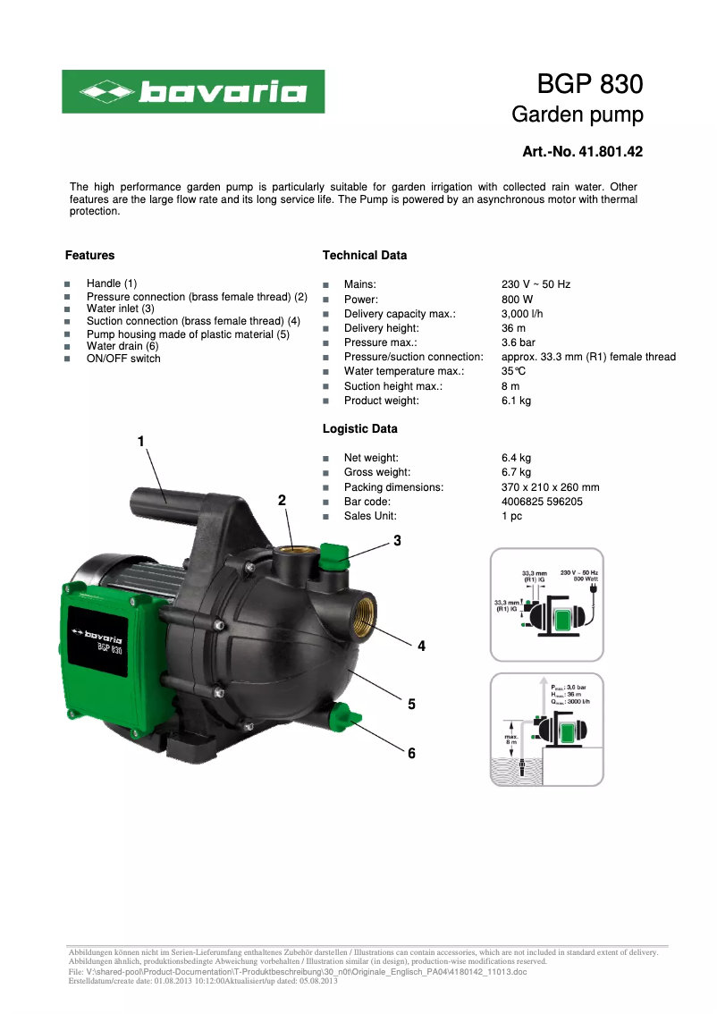 Página 1 del manual Manual de usuario Bavaria BGP 830