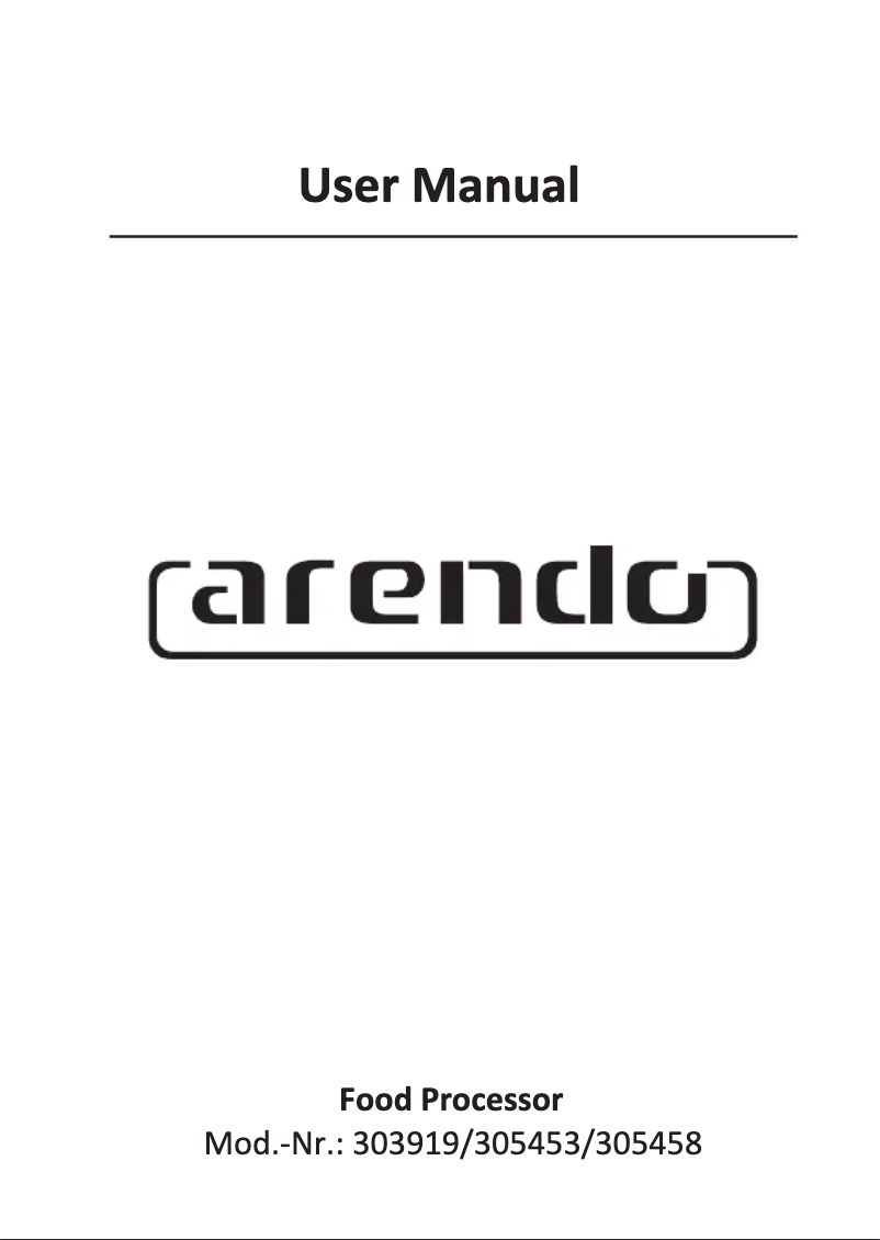 Page 1 de la notice Manuel utilisateur Arendo 303919