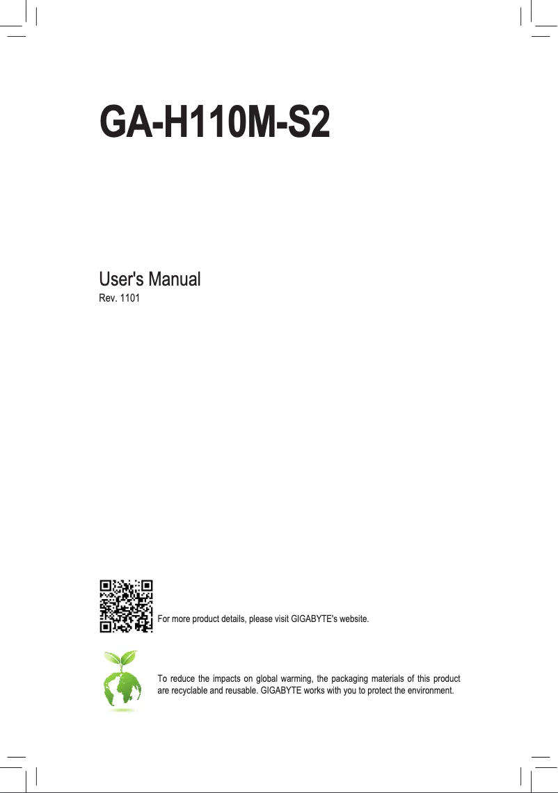 Imagen de la primera página del manual del dispositivo GA-H110M-S2