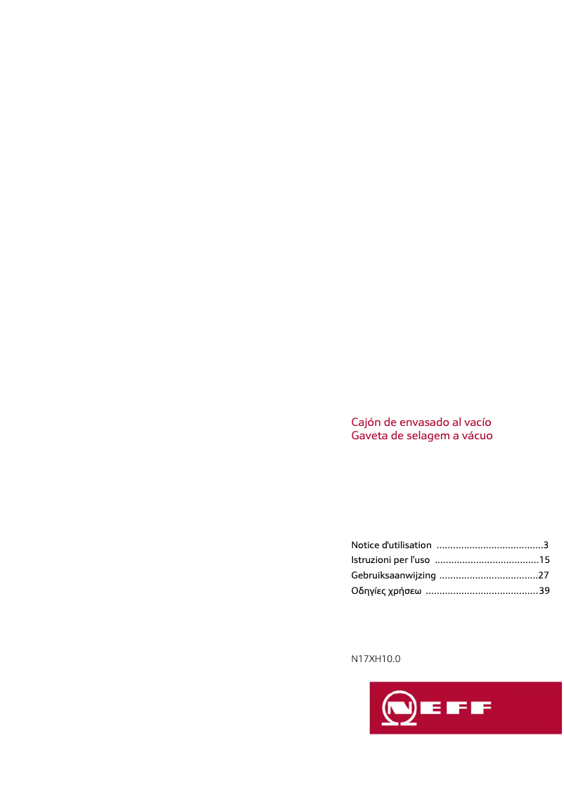 Page 1 de la notice Manuel utilisateur Neff N17XH10N0