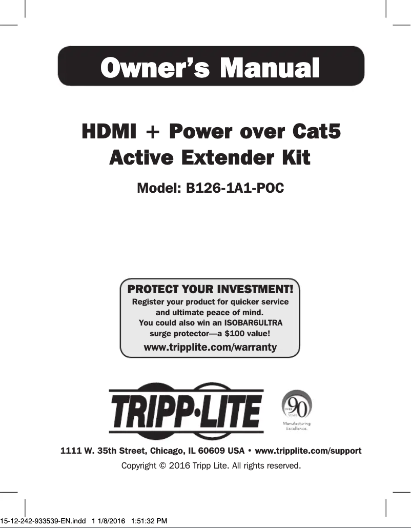 Page n°1 - Manuel utilisateur Tripp Lite B126-1A1-POC