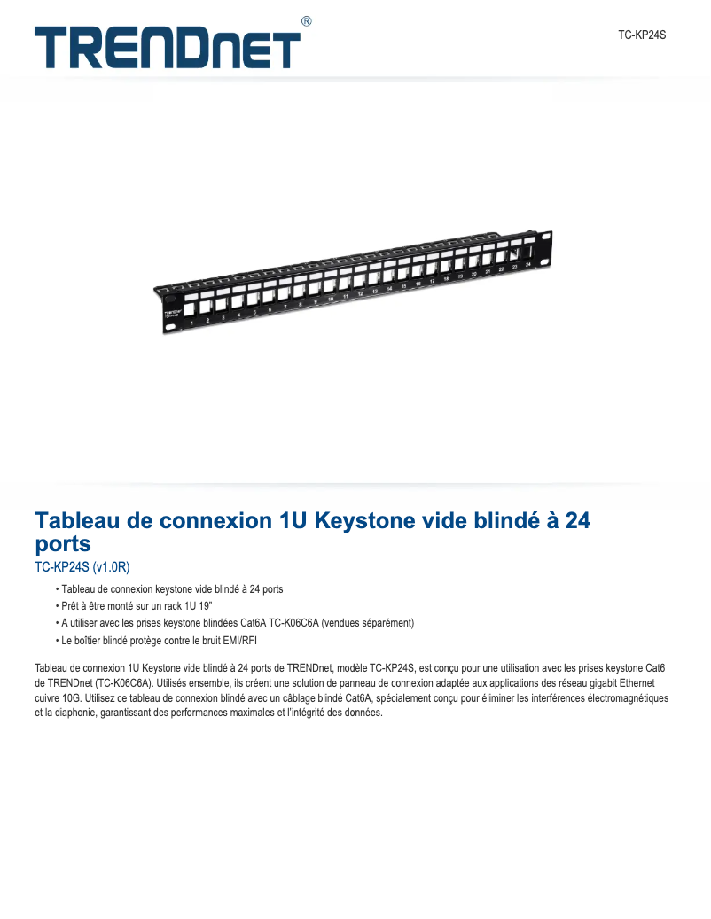 Page n°1 - Fiche technique TRENDnet TC-KP24S