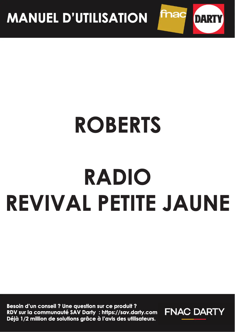 Page n°1 - Manuel utilisateur Roberts Revival Petite Jaune