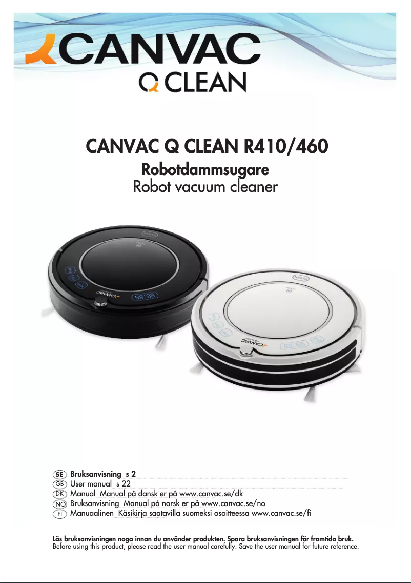 Page n°1 - Manuel utilisateur Canvac Q Clean R410